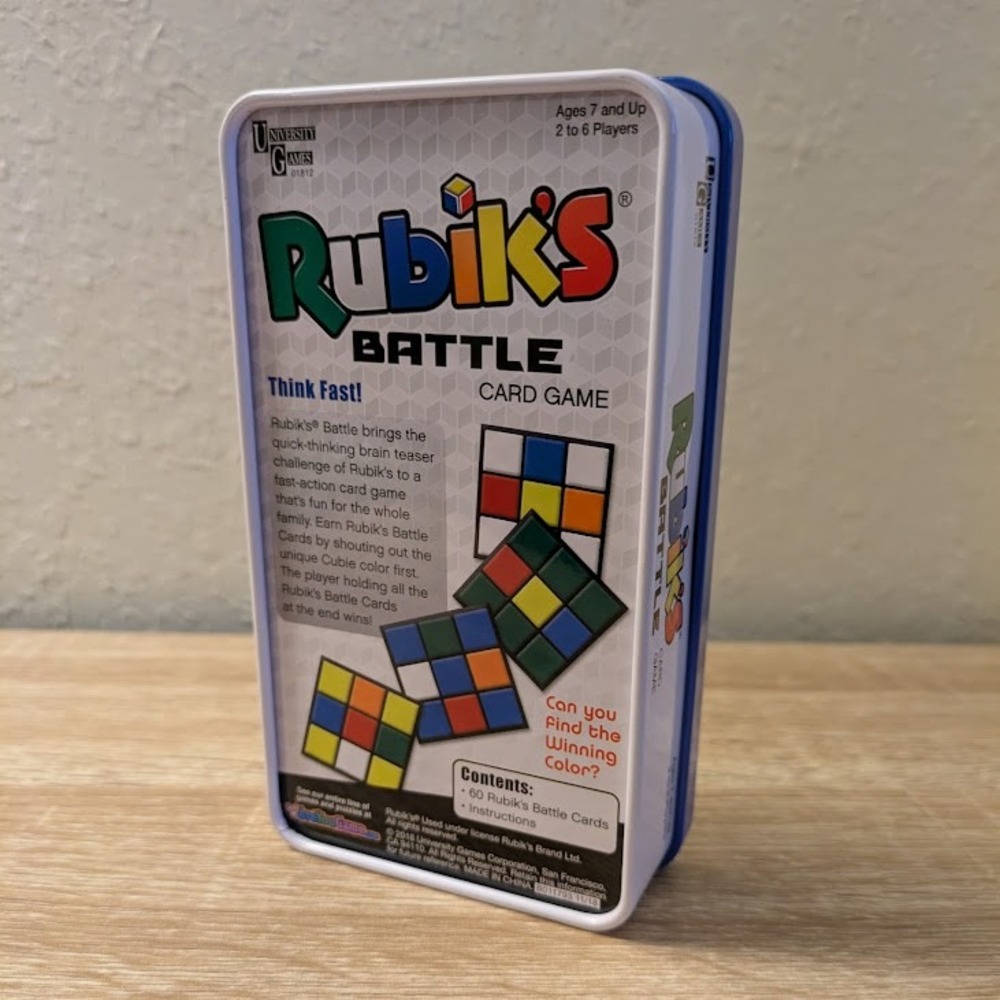 Rubiks Battle Card Game in Collector Tin University Games 2-6 Players Ages 7+ - Picture 2 of 14